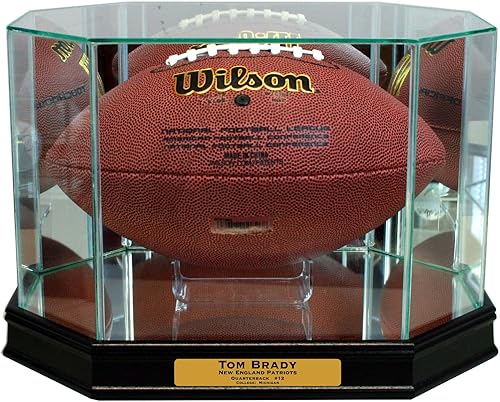 Perfect Cases Octagon - Vitrina de fútbol (negro con grabado)