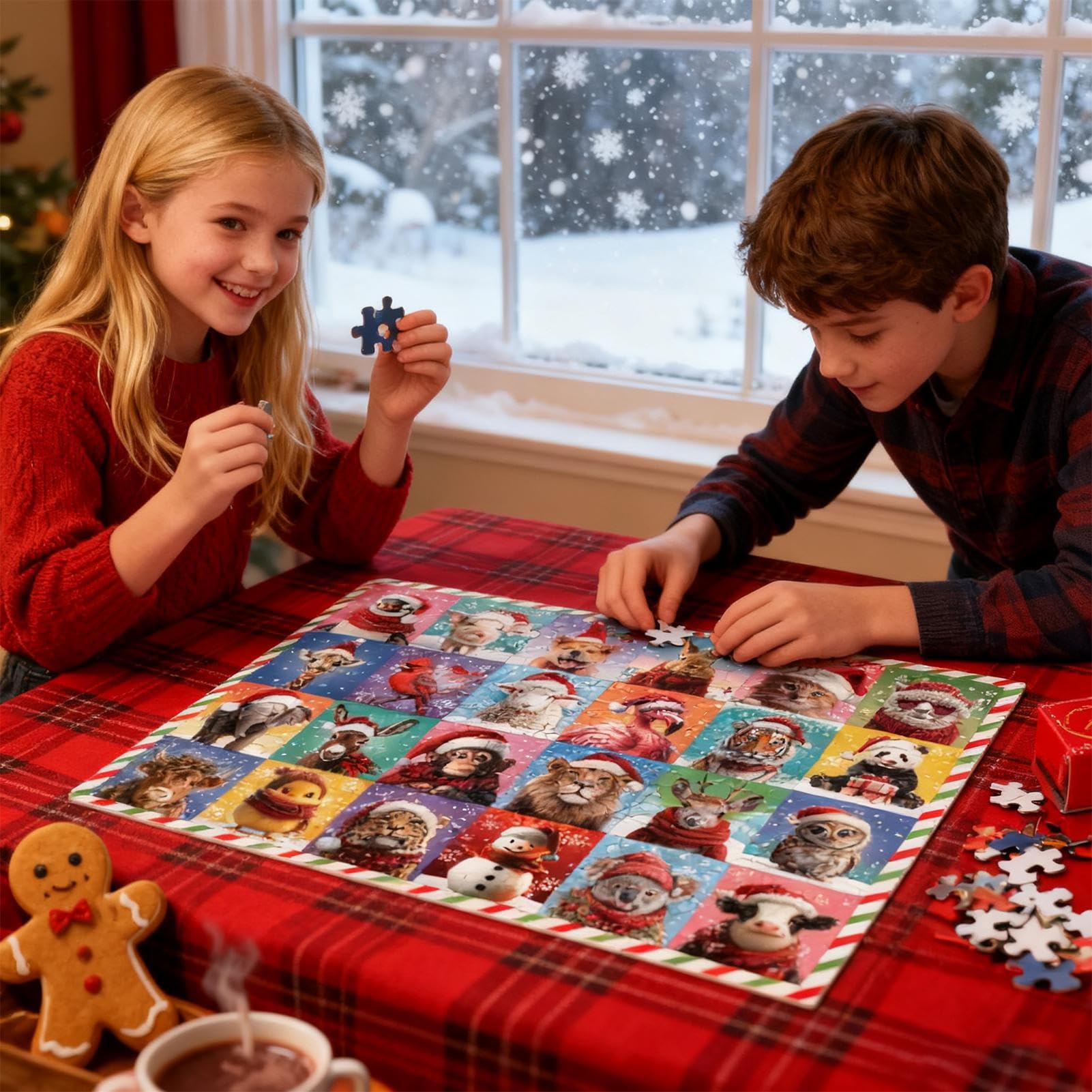Calendrier de l'Avent avec Nains de Noël, 24 Jours avec Poupées Nains à Collectionner, Compte à Rebours de Noël, Décoration de Noël