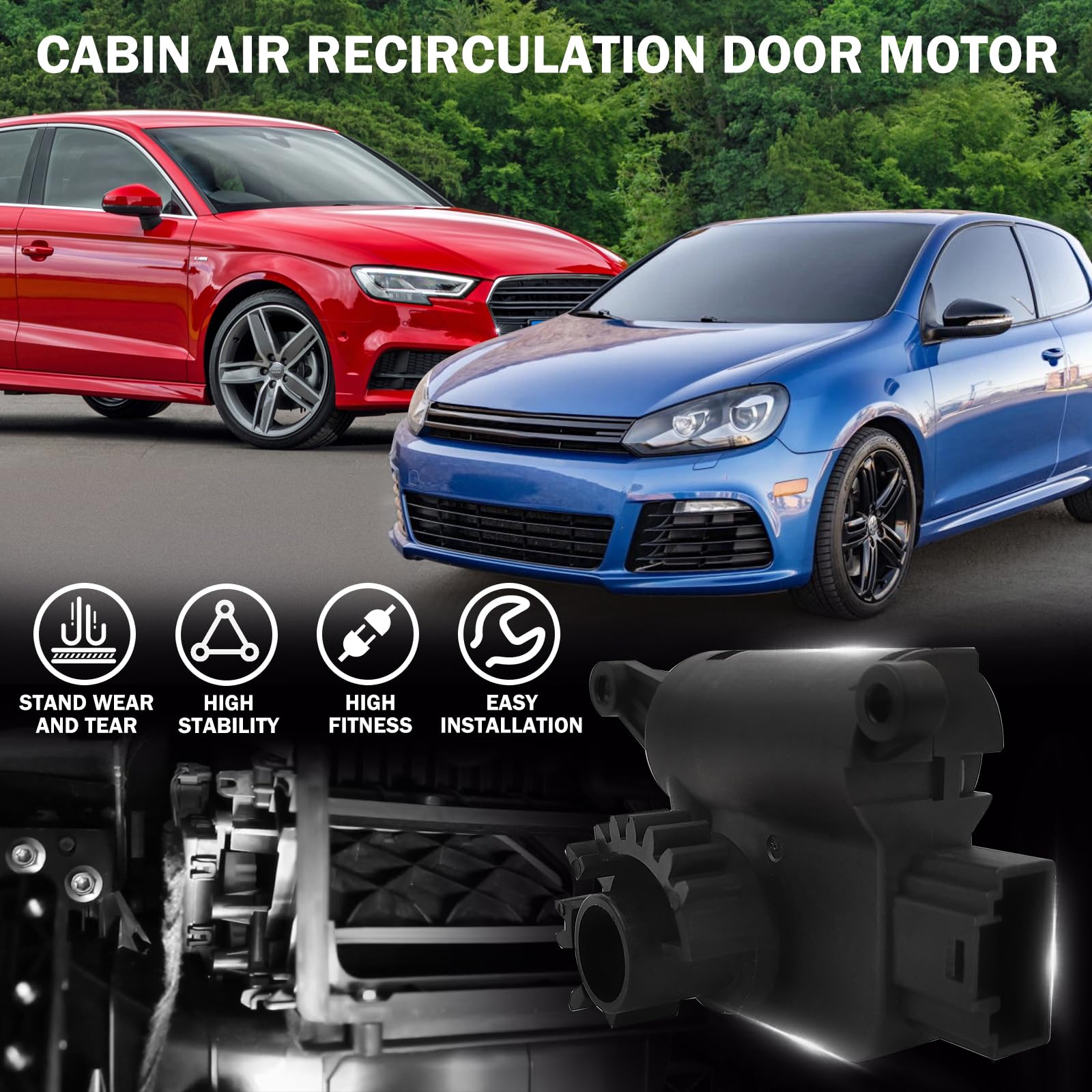 Moteur Volet Air Recirculation 1K0907511C - Pour Audi A3 2004-2013 - Contrôle Climatisation