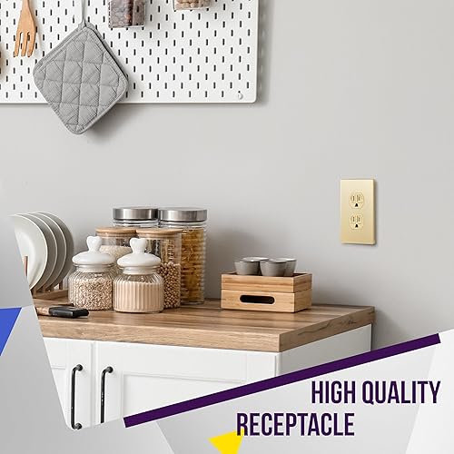 Miniatura 123 de ENERLITES Elite Series Duplex Receptacle with Screwless Wall Plate, Residential Grade Duplex Outlet, Tamper-Resistant, Grounding, 15A 125V, UL Silver