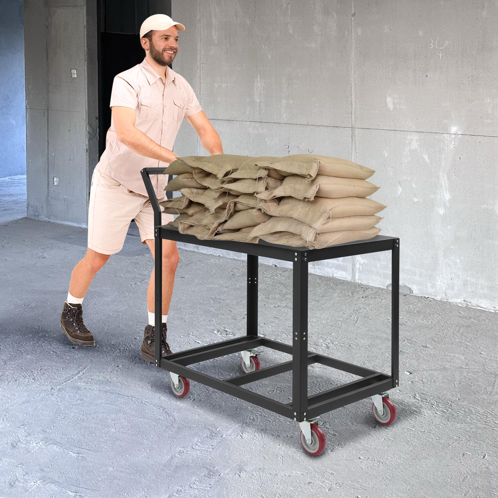 Tavolo da lavoro da cucina in acciaio inox con 4 ruote con freni tavolo gastronomico carico fino a 159 kg per ristorante, cucina, bar, hotel garage