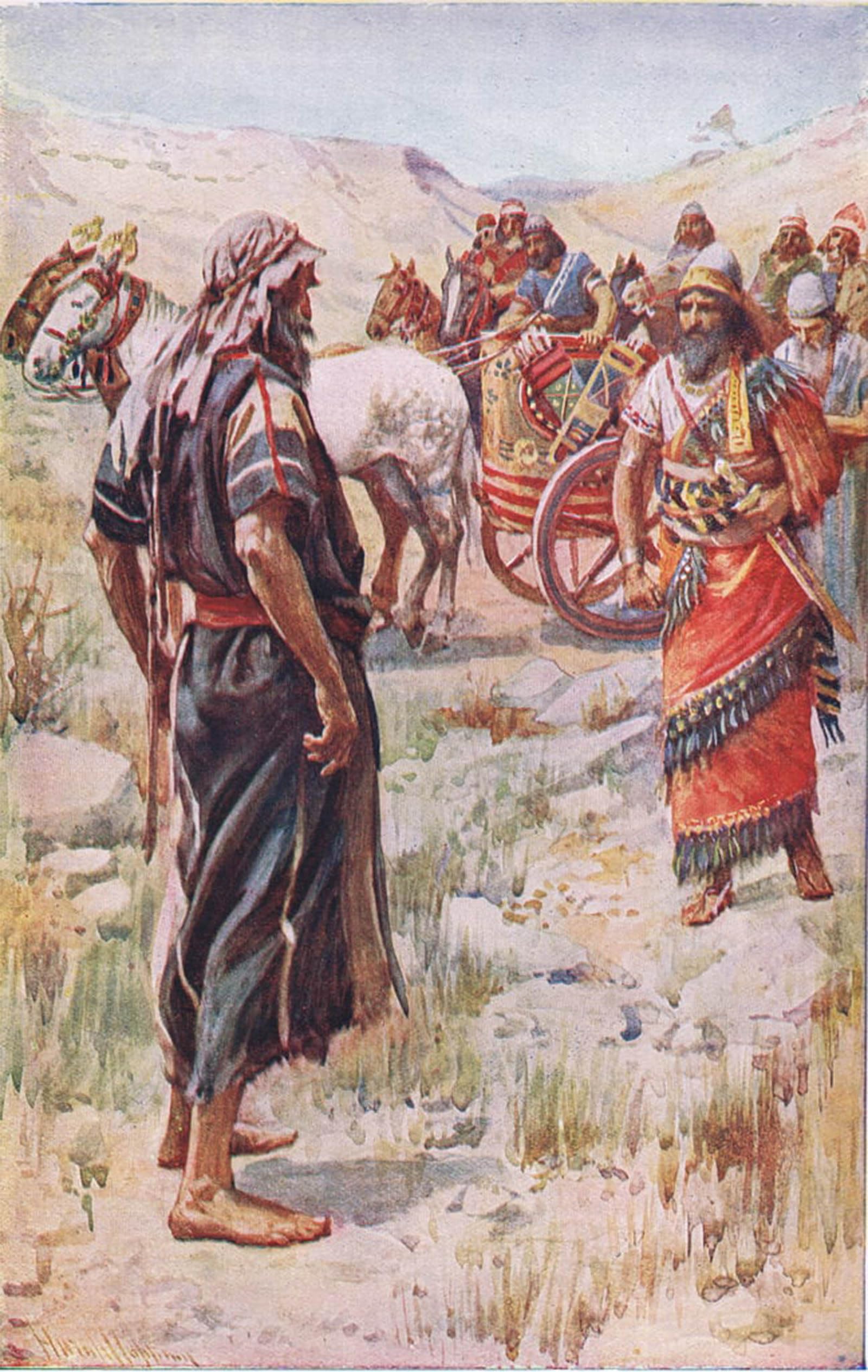 Artxlxxbn No Frame Famous Prints Artwork Pictures Poster Painting Art Elijah And Ahab By Harold Copping Artwork Landscape Pictures For Home Decor 60X90cm