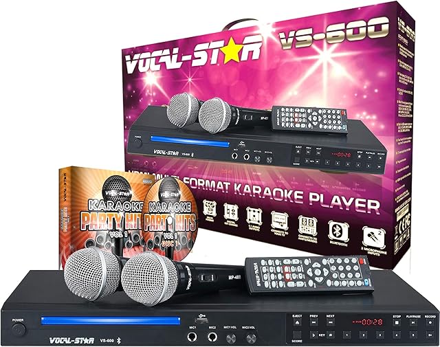 Vocal-Star VS-600 Karaoke Machine HDMI With Bluetooth,Including 150 Karaoke Songs & 2 Microphones