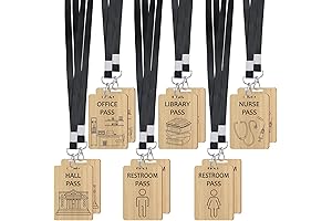 Yeaqee Wooden Hall Pass Lanyards: Unbreakable Pass System for Classrooms and Beyond