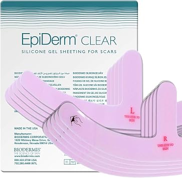 Epi-Derm Mastopexy Anchor Shape Silicone Tape Anchor Design Tailored for Breast Reduction Recovery - Helps Smooth & Fade Scars Premium-Grade Silicone, Reusable & Washable Clear, 5-Pairs