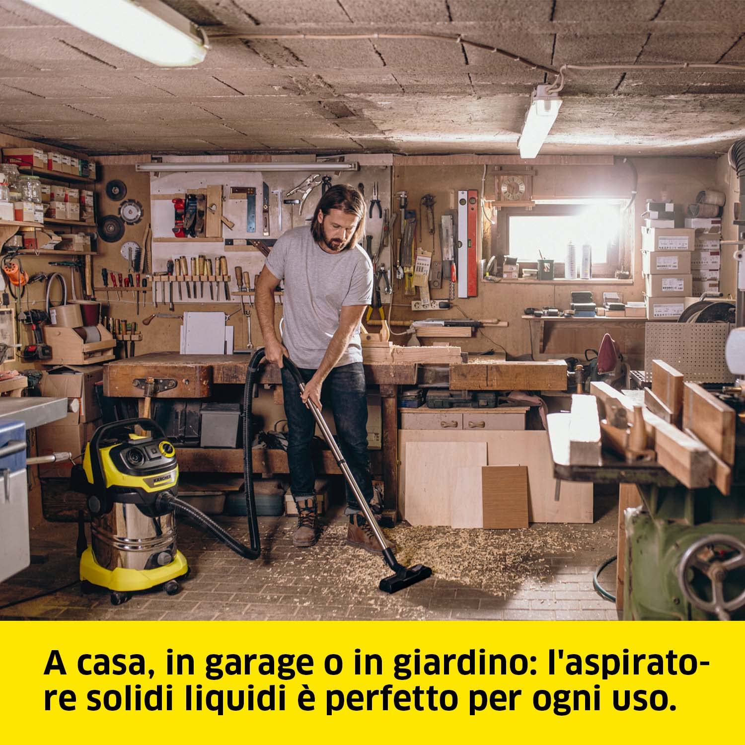 KÄRCHER aspiratore solidi liquidi WD 6 P S V-30/8/35/T con presa elettroutensile, 1300 W, contenitore in plastica: 30 l, tubo di aspirazione: 3,5 m, funzione soffiante, filtro in vello