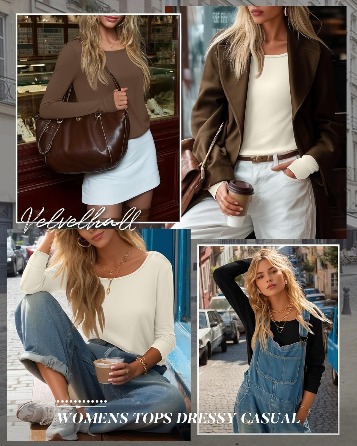 3 Pack Women's Long Sleeve Tunic Tops with Thumb Holes Cotton Scoop Neck T-Shirts Casual Loose Basic Tee Blouses - Image 2