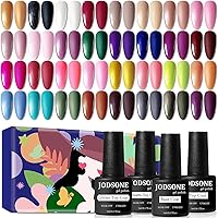 Vista 11 de JODSONE - Kit de esmalte de uñas de gel de 23 piezas, conjunto de esmalte de uñas de gel clásico de moda colorida, 3 botellas de capa base mate