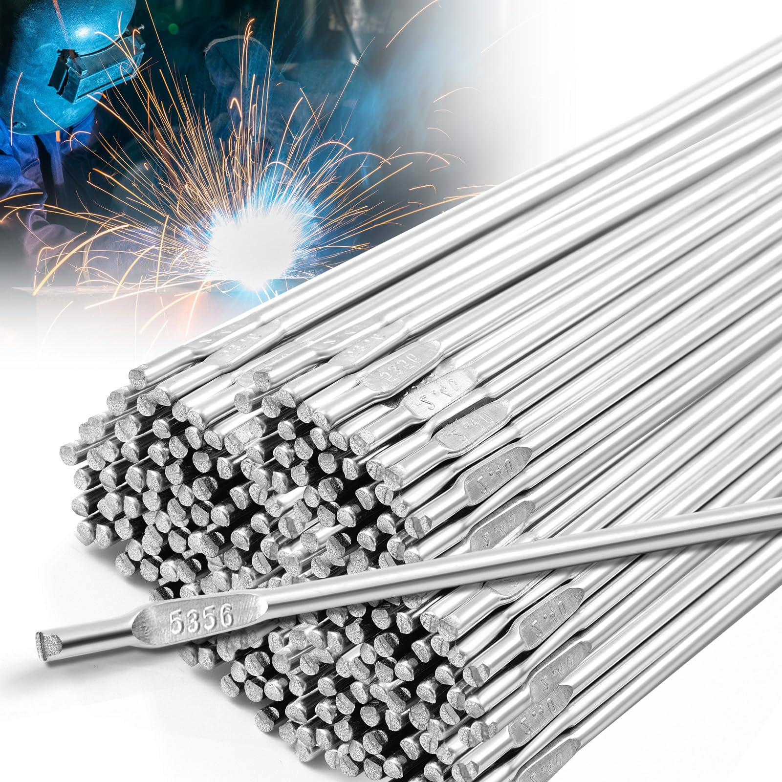MorningRo 15 lb Aluminum Tig Welding Rods ER5356 1/8" x 39", Aluminum Welding Wire Filler Rod Tig Brazing Accessories, Low Splatter Corrosion Resistance