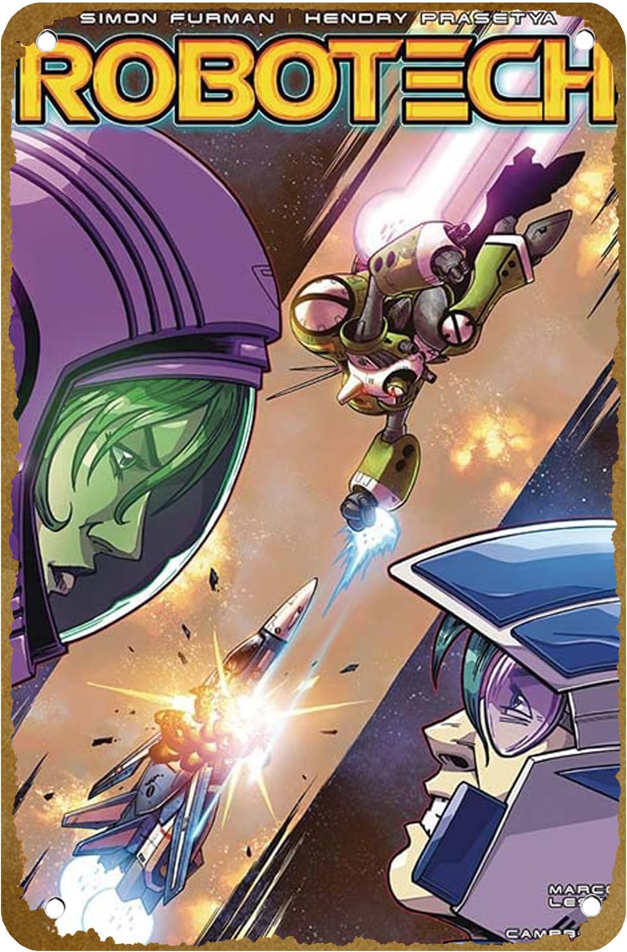 Robotech (2017) #15 (CVR A ROCHE) ポスター ヴィンテージ メタル ブリキ看板 ロゴ ファミリー クラブ バー カフェ ベッドルーム アート 壁 装飾 ギフト 8x12インチ