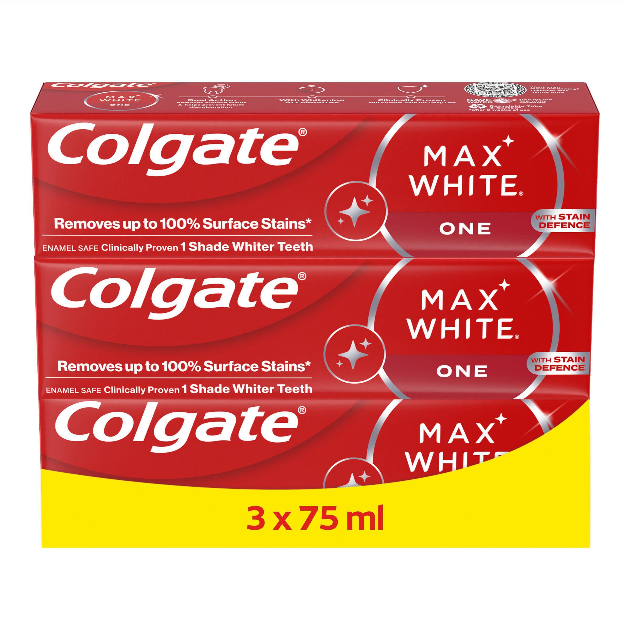 Colgate Max White One Toothpaste 75ml x 3