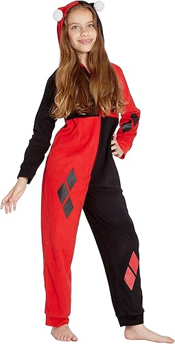 DC Comics Disfraz de Harley Quinn de una pieza para niña traje de la Unión Critter Pijama