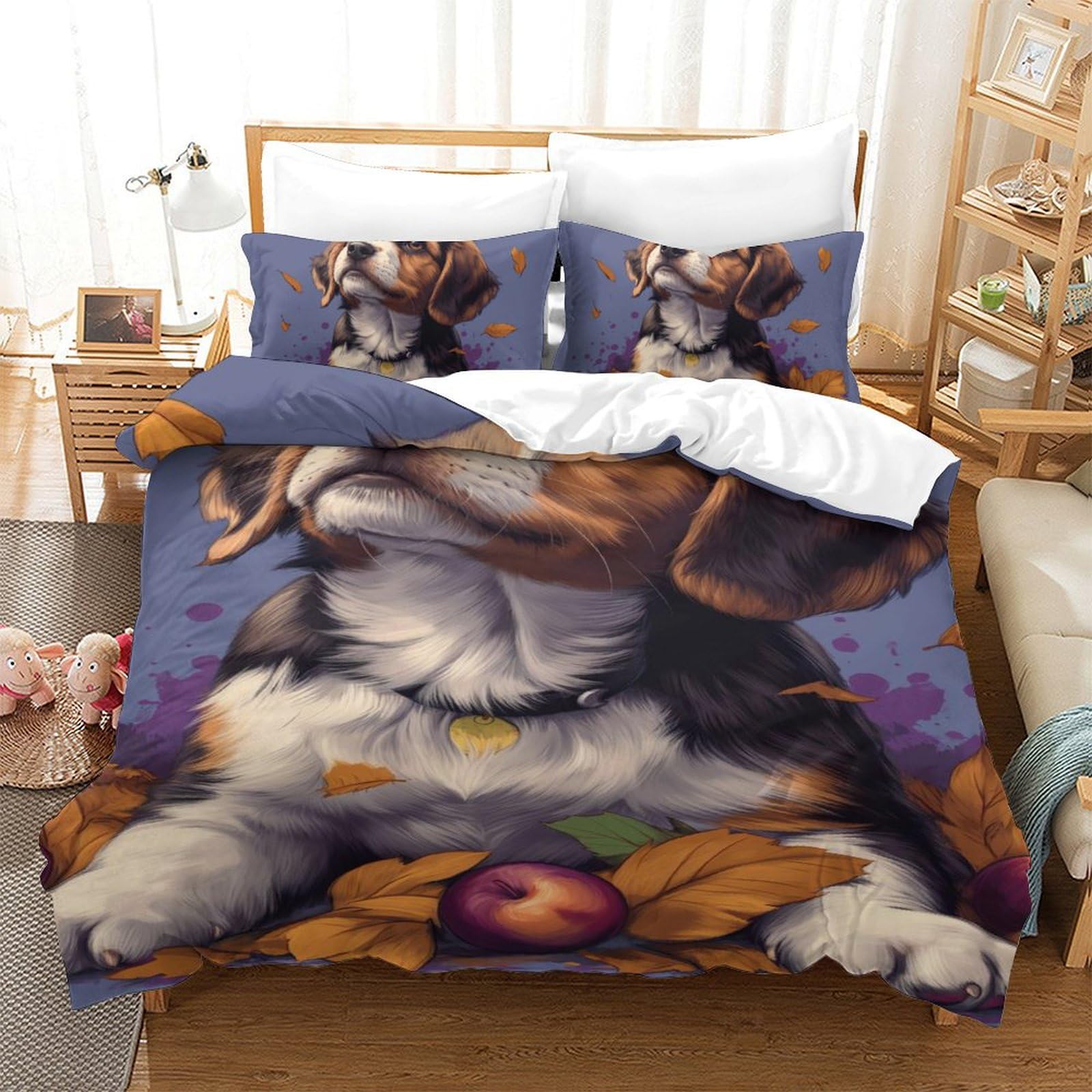 Parure lit chien de chasse 140x200cm, cadeau idéal pour adolescent