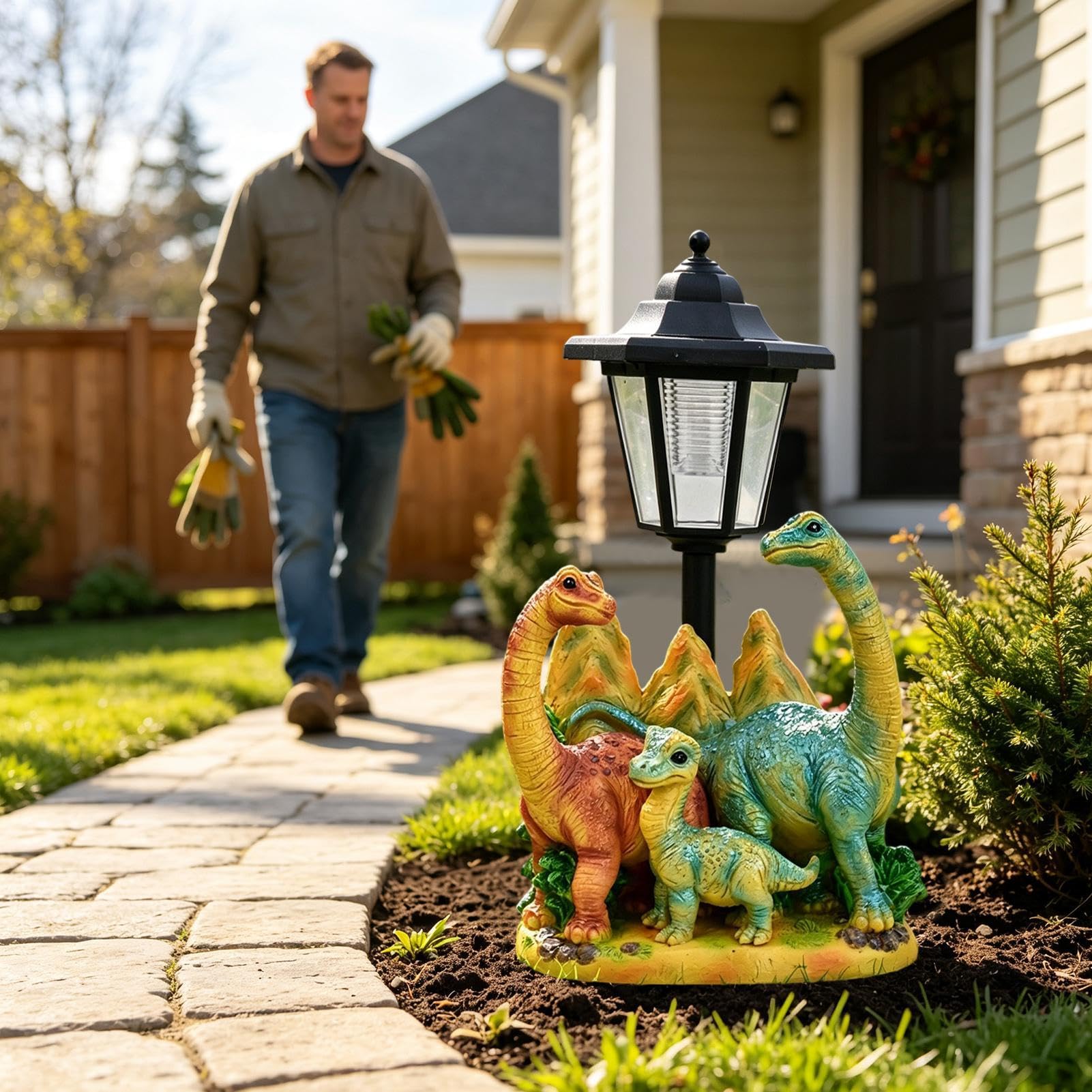 Decorazione impermeabile del segno del dinosauro alimentato solare