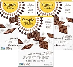 Simple Mills Chocolate Brownie Seed and Nut Flour Sweet Thins, Paleo Friendly and Delicious Sweet Thin Cookies, Good for Snacks, Nutrient Dense, 4.25 oz (Pack of 3)