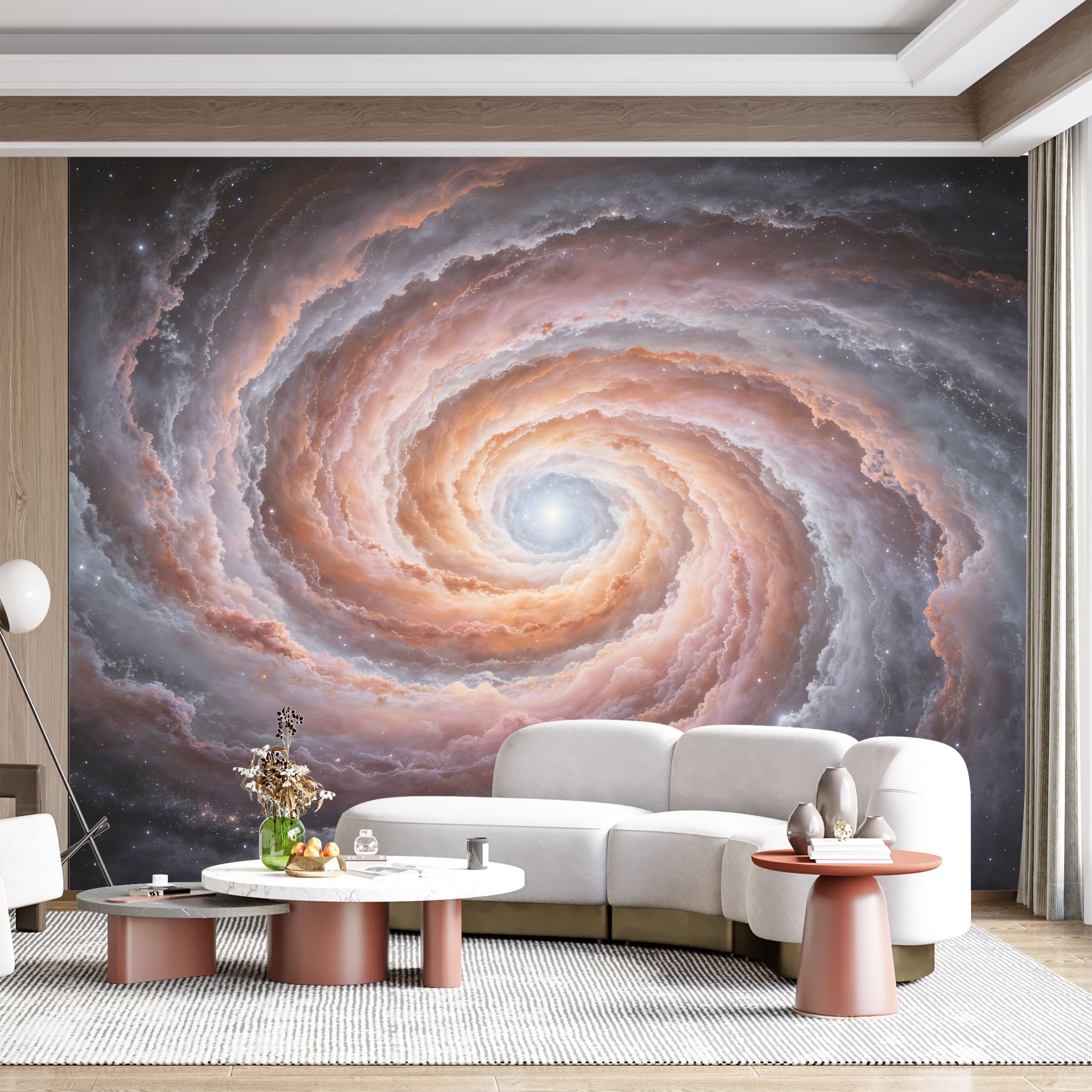 Custom Size Wall Mural Cosmic Nebula Swirl Starry Sky Gradient Oil Painting SelfAdhesive Wall Fabric Removable for Home Office Decor