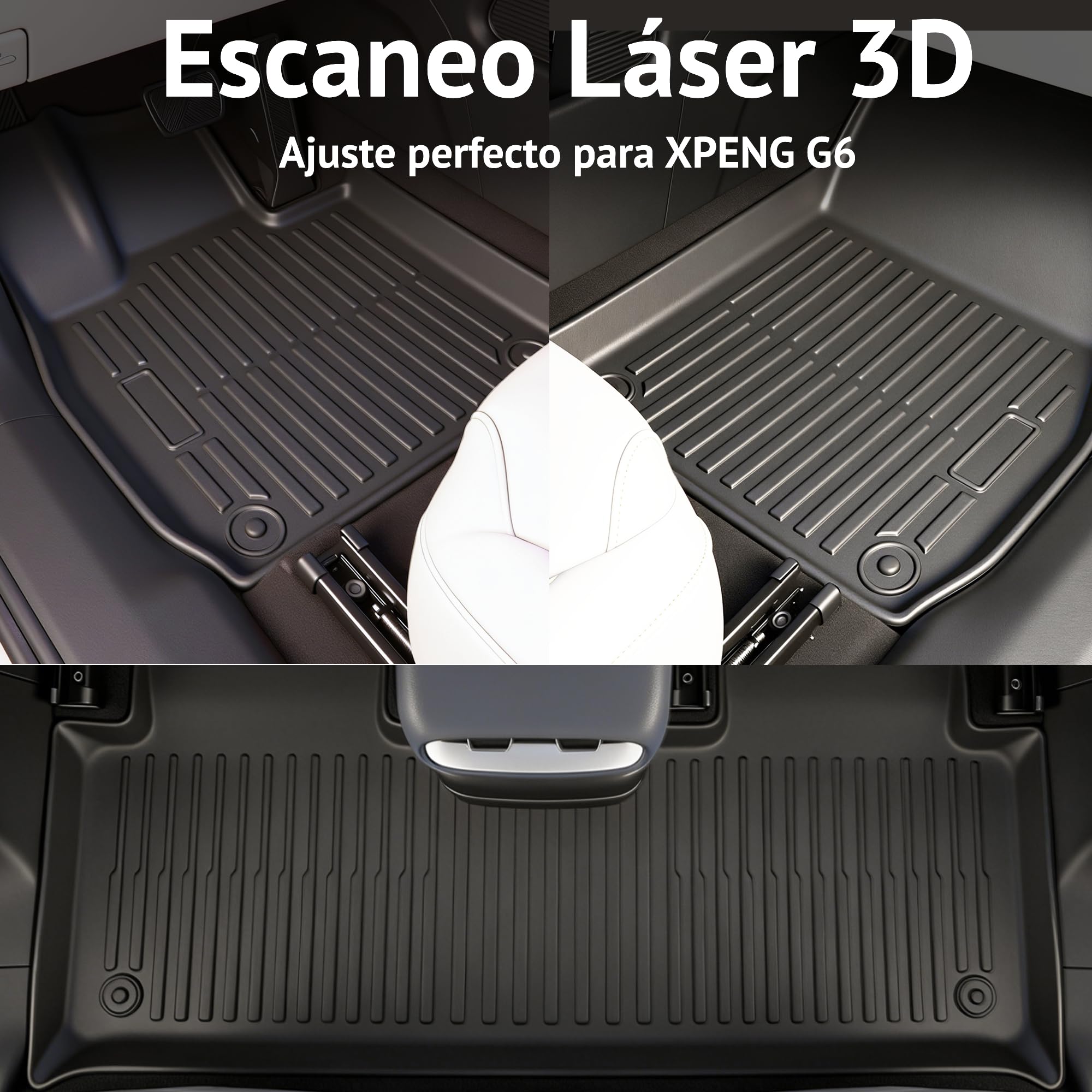 [A Medida para XPENG G6] FOXMOD Alfombrillas de TPE Premium + Alfombrilla Maletero para XPENG G6 2025 2026 – Ajuste, Olor, Antideslizante, Impermeable, Todo Clima, Conducción Segura