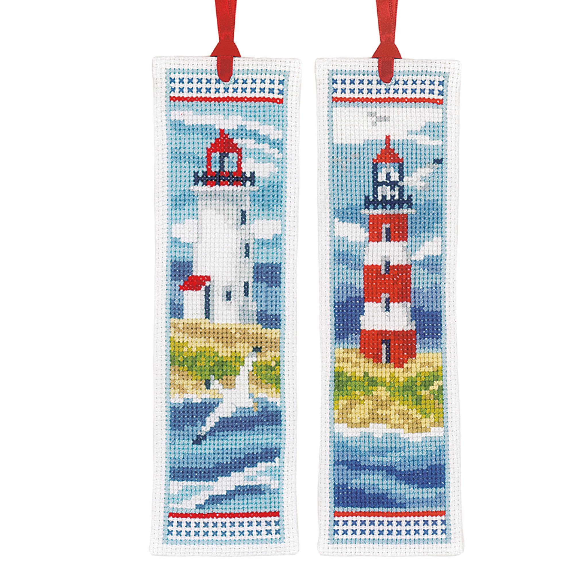 VERVACO De Point De Croix Compté Marque-Page DIY (lot De 2) RENARDS DANS BIBLIOTHÈQUE Kit Complet Loisir Créatif Adulte Cadeau De Lecture Broderie Débutant Ca. 6 X 20 Cm Cross Stitch