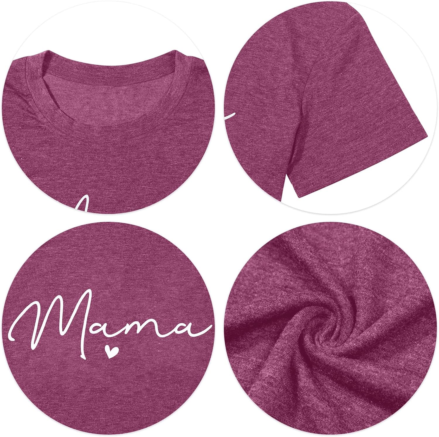 Mama Shirt for Women Mama Letter Print T-Shirt Funny Graphic Tees Casual Short Sleeve Mom Life Tops Tee - Image 6