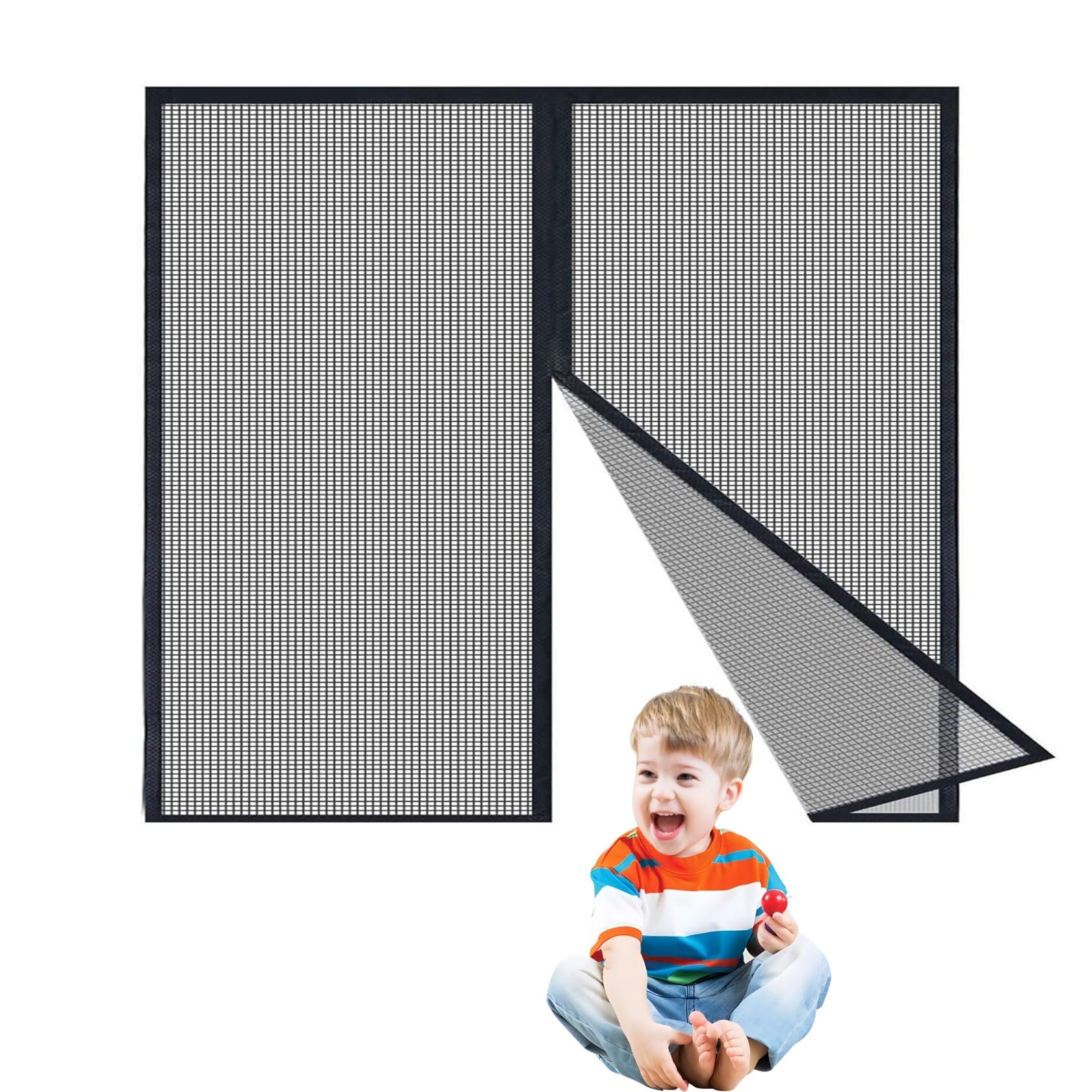 Lijiao Black Window Screen Mosquito Netting 110 X 58 Cm Easy To Install Without Drilling Insect Protection Window Mosquito Net For Keeping Out Flies & Bug,