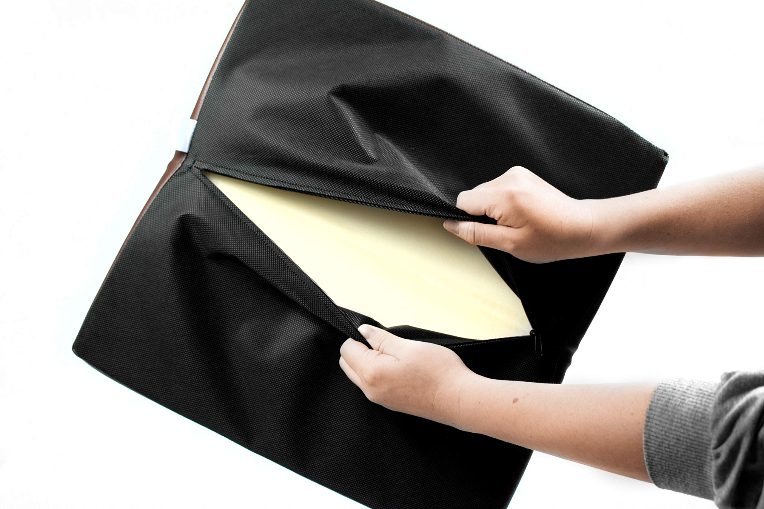 Sitzauflage für Rollstühle und Bürostühle zur Druckentlastung | Gesunde Körperhaltung, gegen Rückenschmerzen | Sitzkissen | Ergonomisches Rollstuhlkissen | 43x48, schwarz
