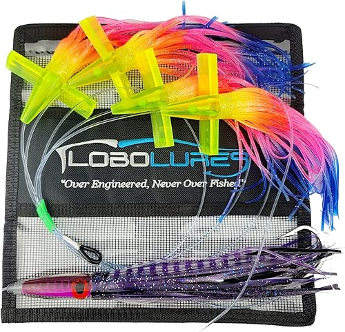 Lobo Señuelos 222 Atún Crack Commotion Splash Machine Atuna Bullet Daisy Chain 400lb líder y 100 gancho