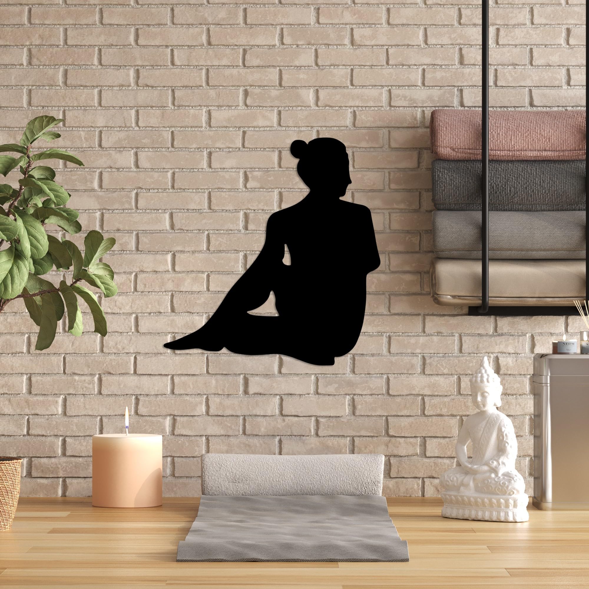 Stylish Black Decorative Metal Wall Accessory, 53 x 55 cm, 100% Metal, 1.5 mm Thickness, Perfect for Modern Home Decor & Unique Wall Art