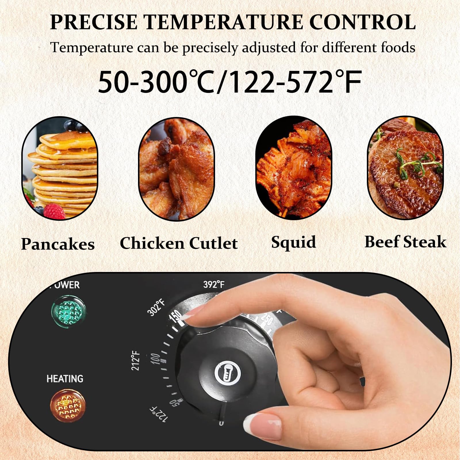 Plancha EléCtrica Comercial, Parrilla Superior Semiplana, Temperatura De 50-300 °C, Placa Industrial con Bandeja Recoge Grasa, para Hogar O Restaurante 818-A