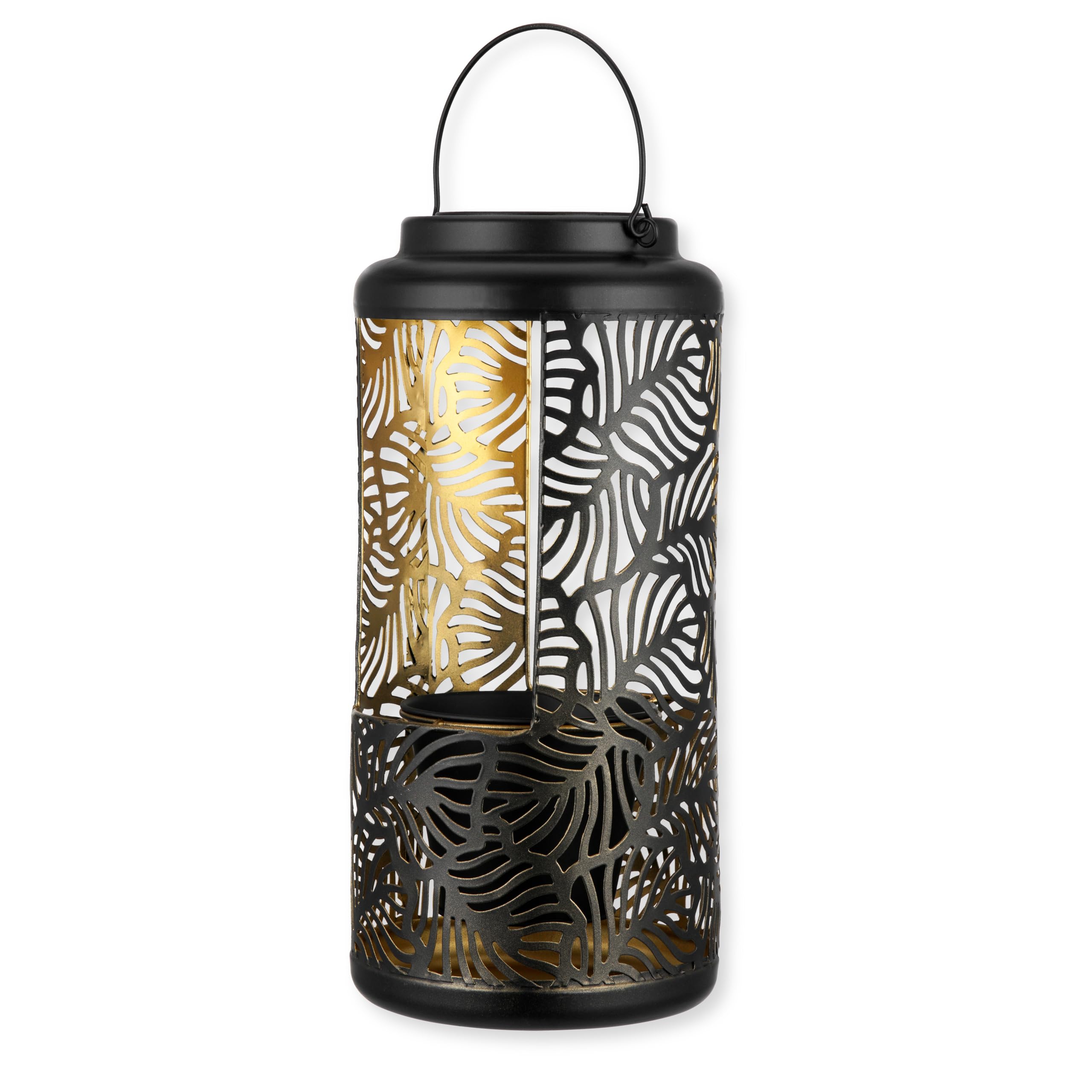 Lampe solaire de jardin REV 38cm en métal noir avec bol décoratif IP44