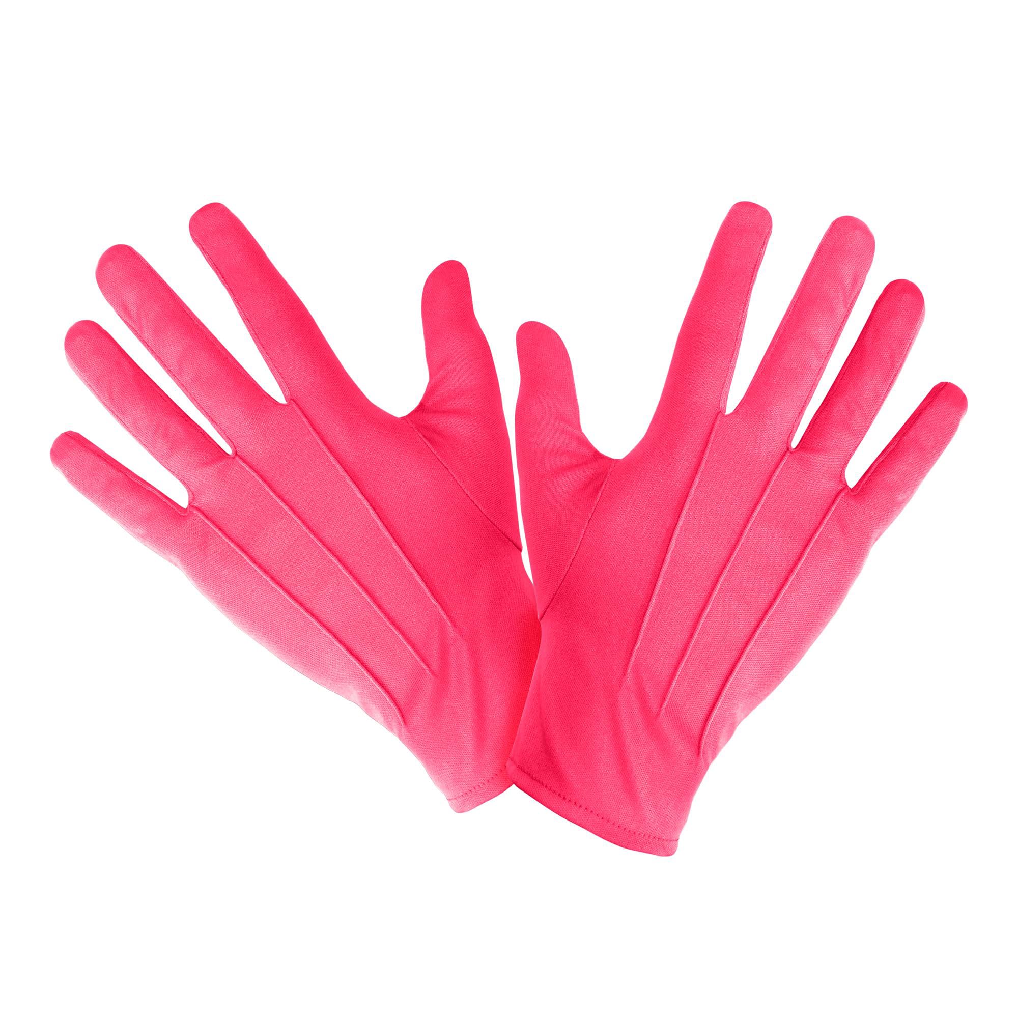 Short Pink Short Spandex & Velvet Gloves for Fancy Dress Costumes Accessory — image 1
