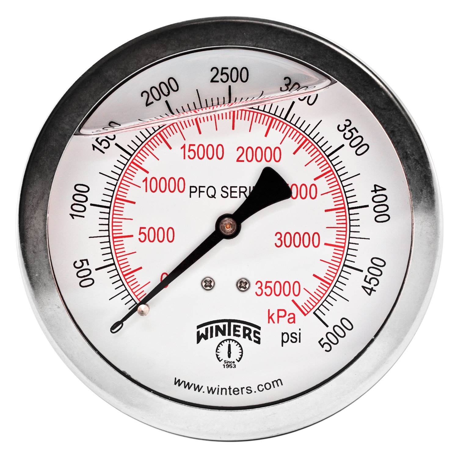Winters PFQ Series Stainless Steel 304 Single Scale Liquid Filled
