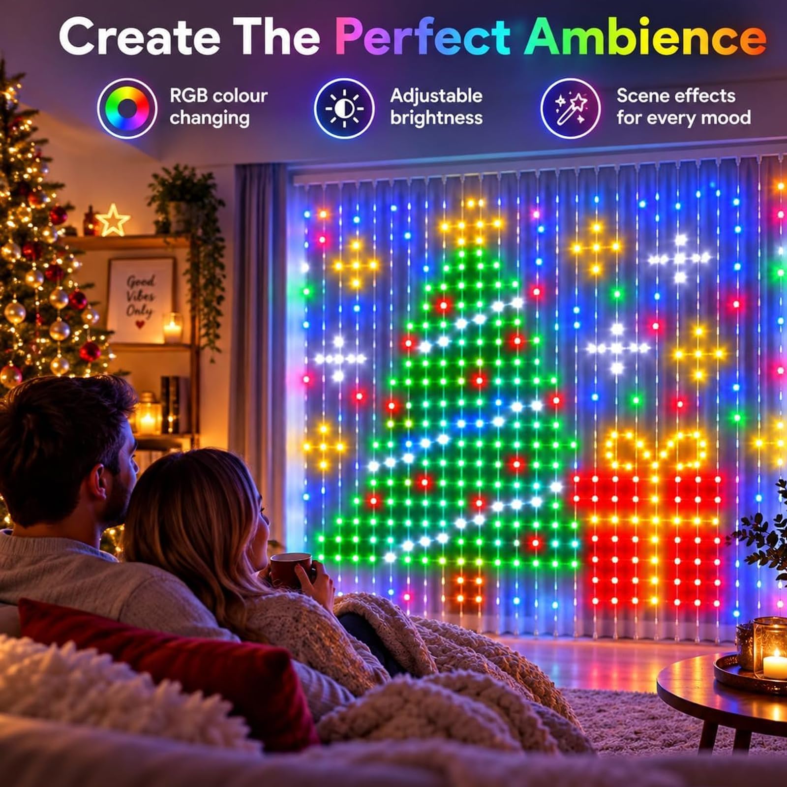 Luci a Tenda RGB Intelligenti con Controllo APP e Telecomando