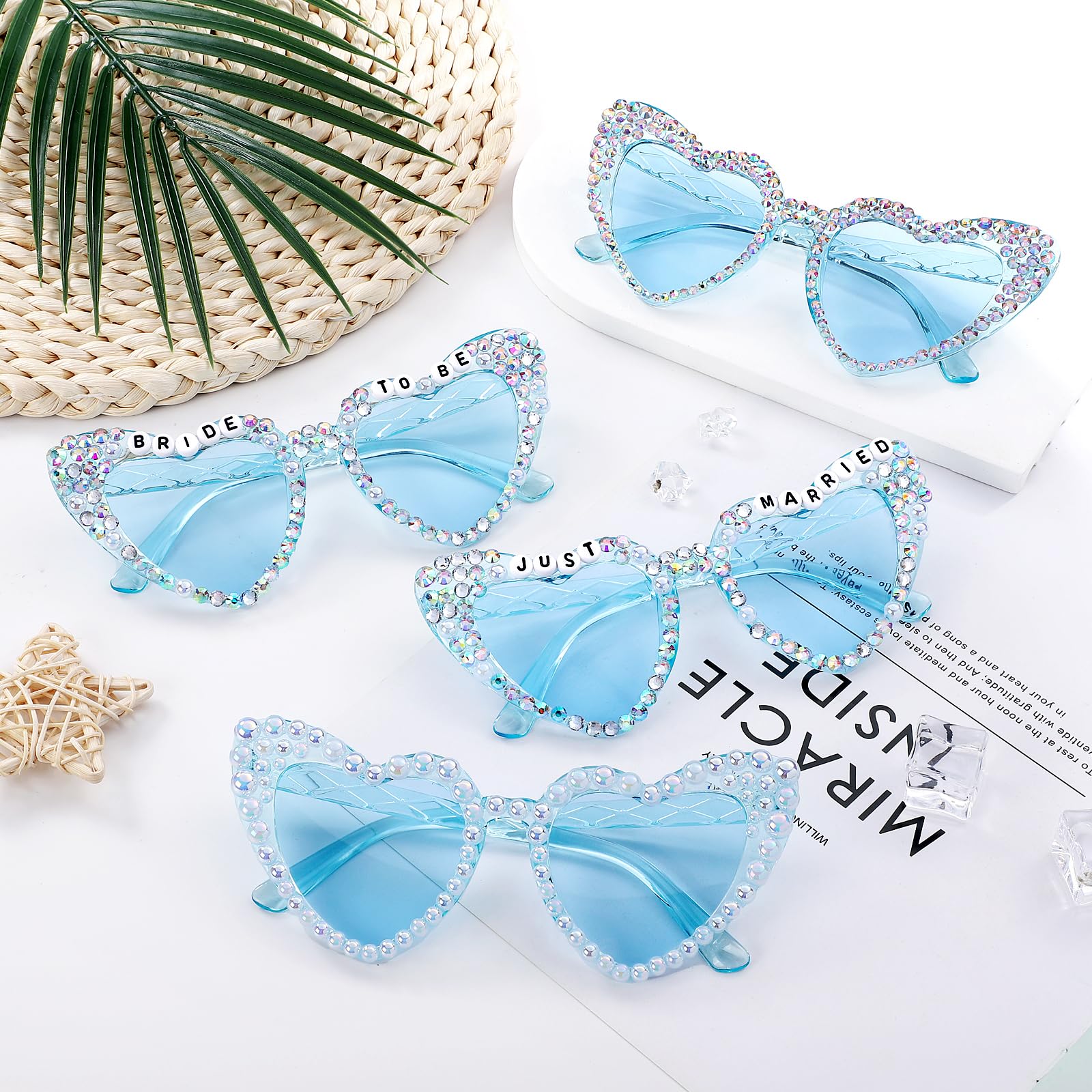 Blue Bride Sunglasses Bridal Shower Bachelorette Party Favors Gift Amazon.com : Whaline 18Pcs Dusty Blue Bridesmaid Proposal  main image 4