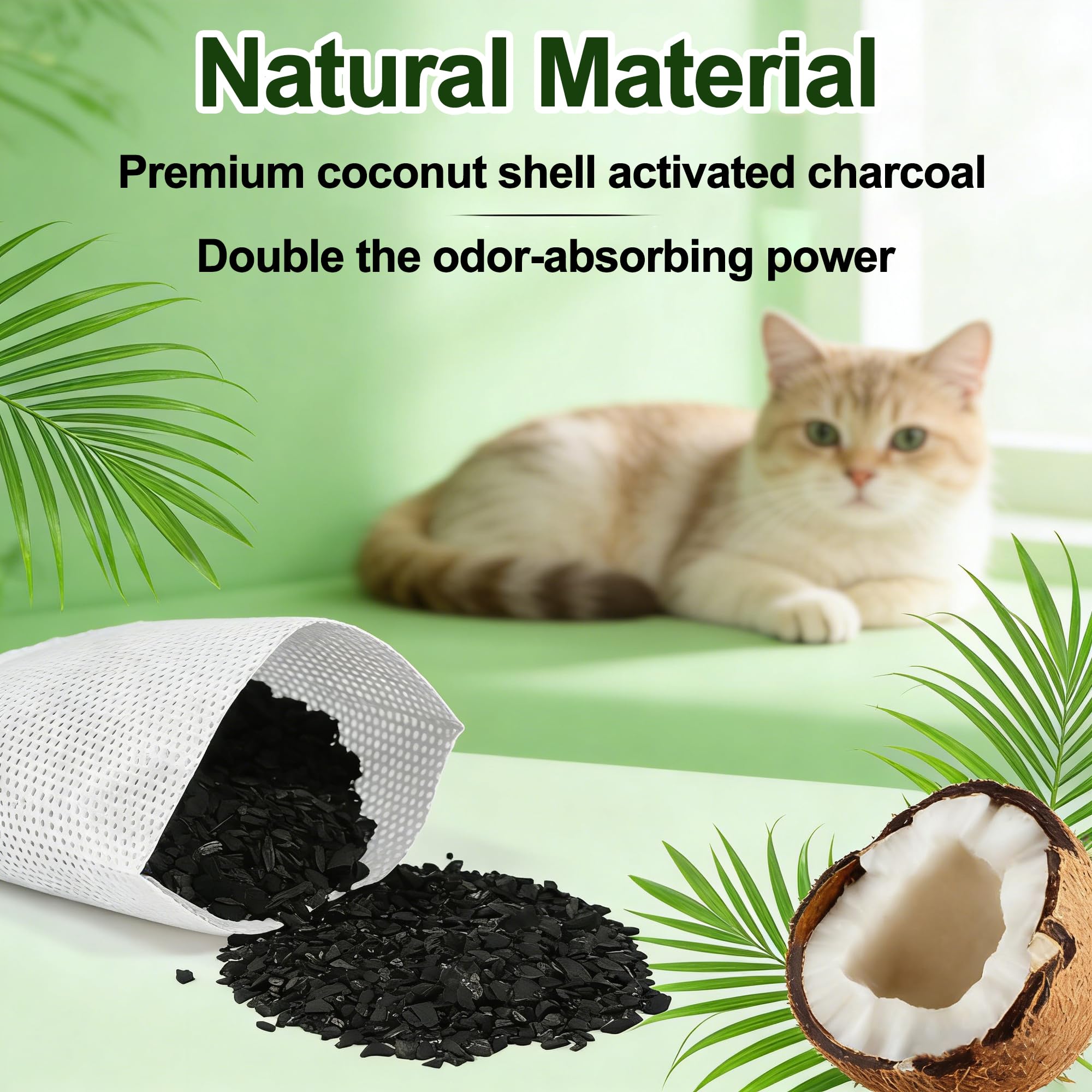 NewKe 12 Pack Odor Remover Refills for Hooded Cat Litter Box, Activated Charcoal Filters Replacement, Odor Eliminator for Automatic Litter Box, Activated Carbon Filters for Pet Odor, Keep Home Fresh - image 2