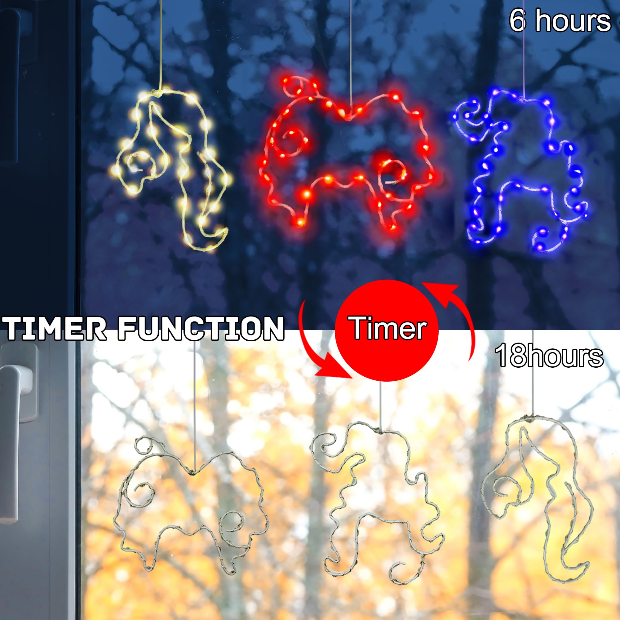 Halloween Decorations, Halloween Window Lights 3 Pack Hocus Pocus