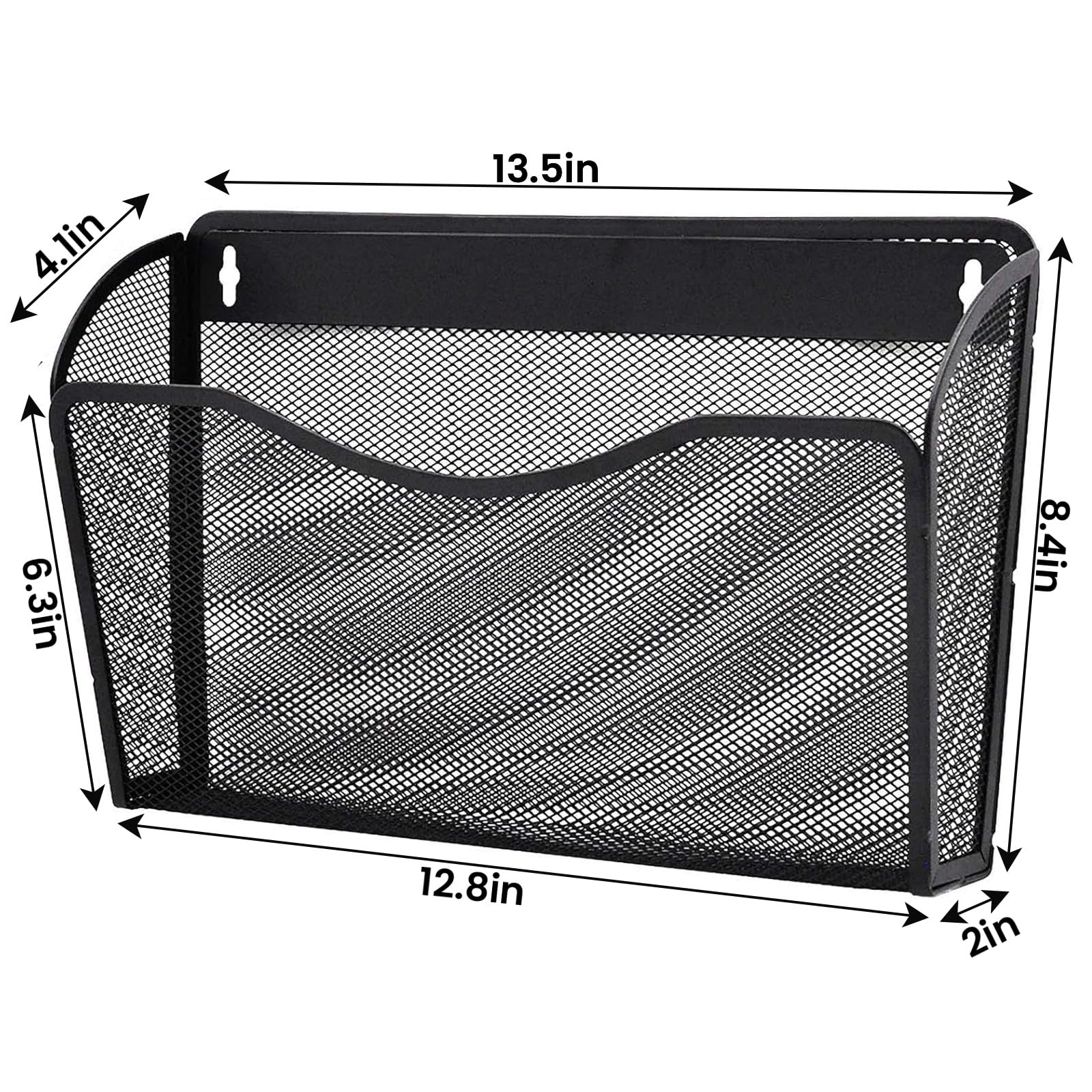 Gawerk 3 Pack Wall File Organizer, Mesh Hanging Metal Vertical Wall Mounted File Holder for Office/Home