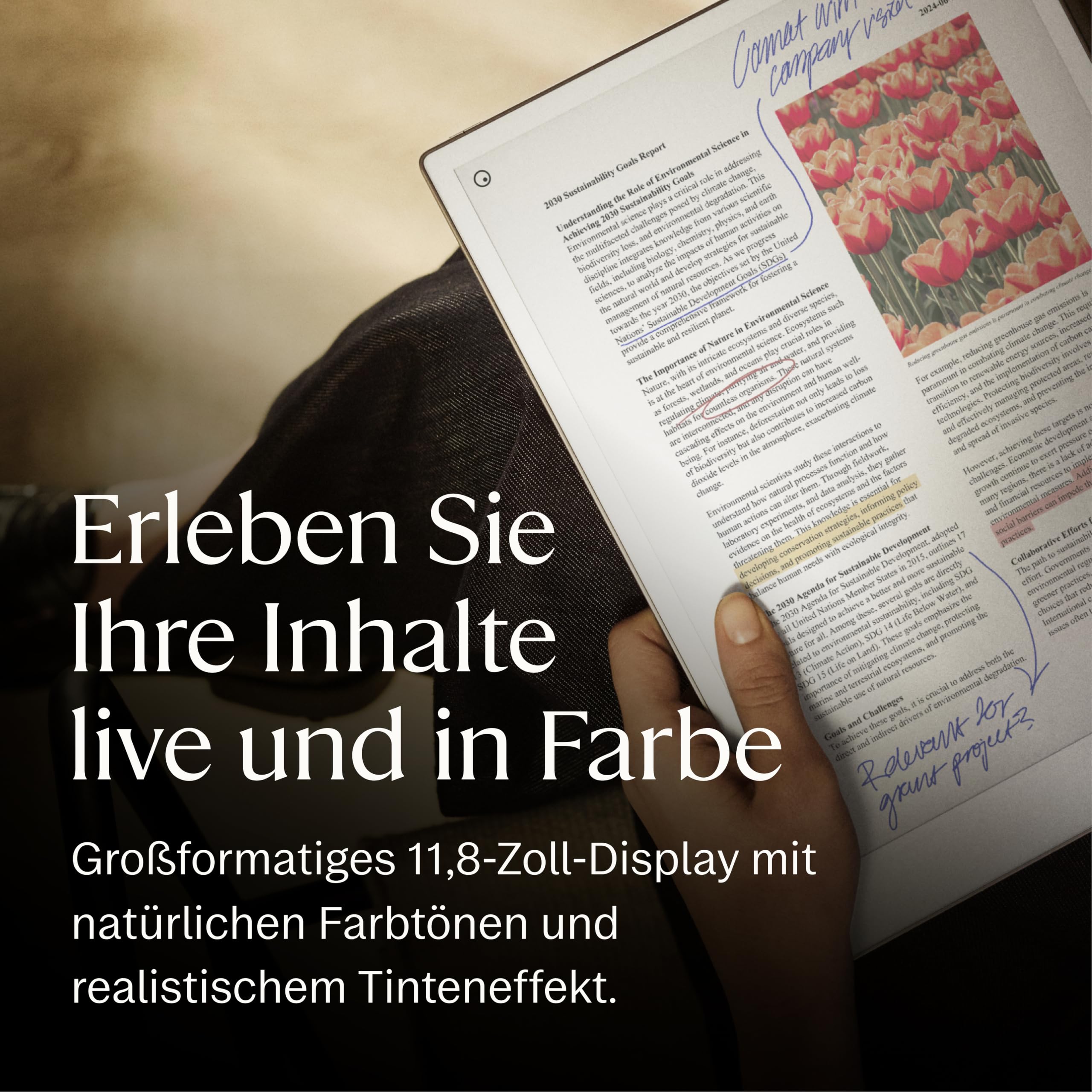 reMarkable Paper Pro 11,8-Zoll-Farbdisplay Tablet mit Leselicht und Marker Plus Pen
