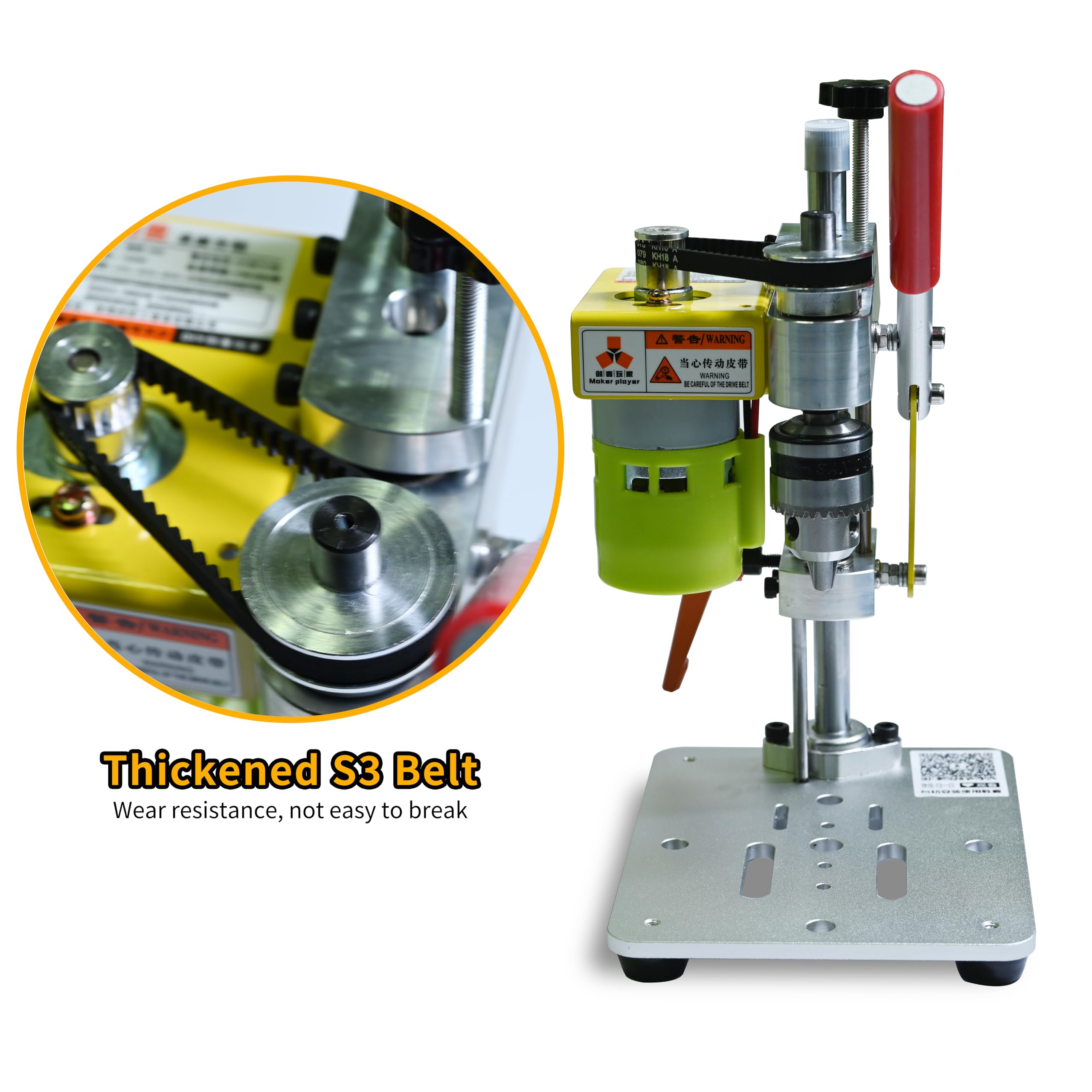 Electric Mini Drill Press, Precision Benchtop Drill Press, Two-way Hand Drill Press, 7 Speed Drilling Machine with B10 Chuck & Drill Vise, Portable DIY Craftsman Drill Tool