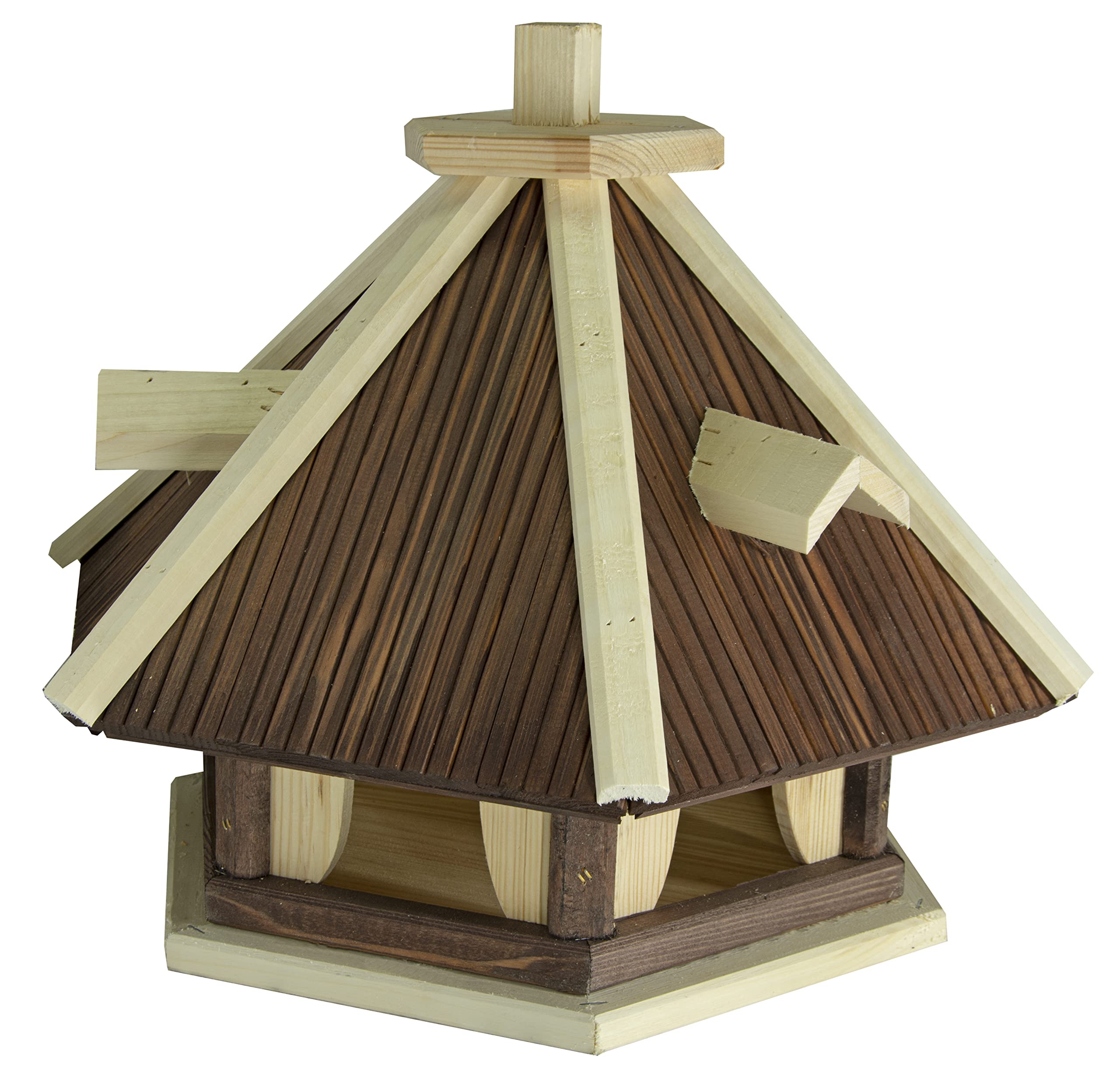Vogelhaus zum Aufhängen - Vogelfutterhaus ohne Ständer - Futterhaus für Vögel - Vogelhäuser aus Holz - robuster Vogelhäuschen für Garten und Balkon - 40x34x39 cm