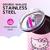 Silver Buffalo Sanrio Hello Kitty Saludando, Vaso Térmico de Acero Inoxidable, 40oz | Pared Doble, Incluye Asa y Popote, Cabe en Portavasos Estándar, Vaso para Agua, Botella, Rosa, 1.18 Litros Acero Inoxidable 7