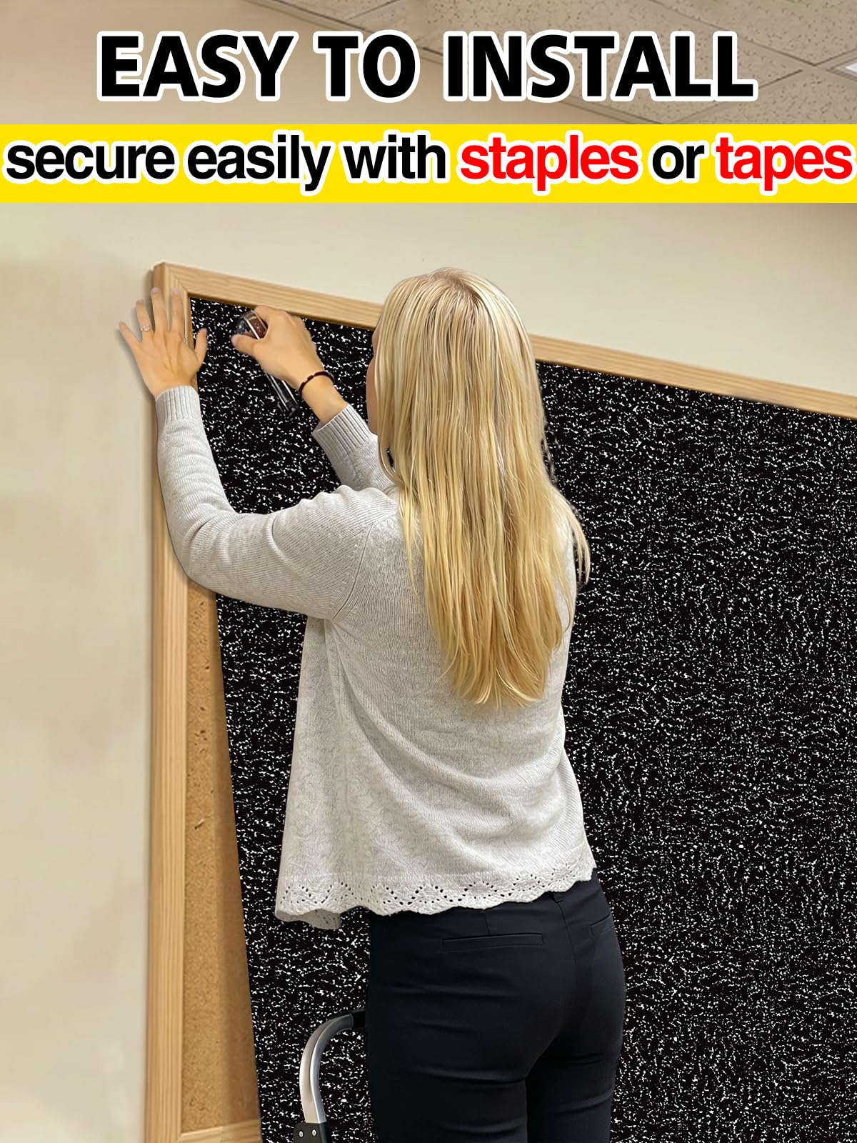 1,2 x 3,6 m Komposition Notizbuch Pinnwand Stoff – reißfester Polyester-Hintergrund für Klassenzimmer, Dekoration, Lehrer, Schulanfang, Bastelbedarf