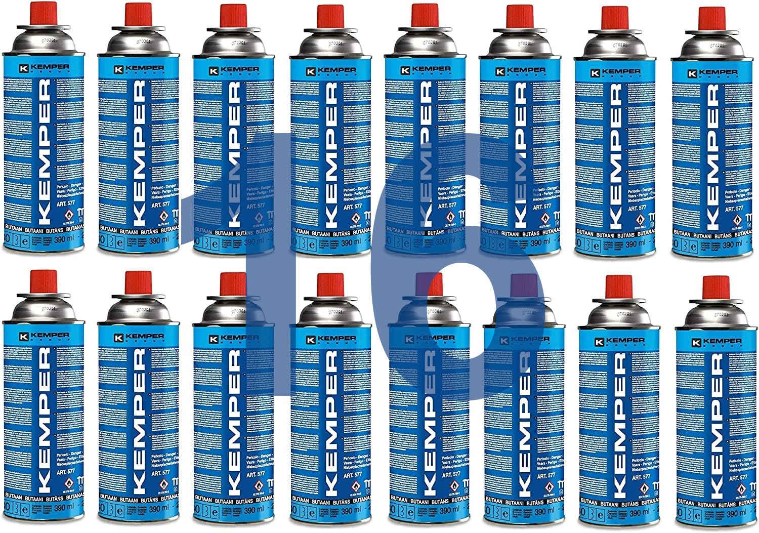 16 PEZZI - Bombola Bomboletta cartuccia a gas da 390 ml (227 gr) Kemper 577 ideale per stufette e fornelli portatili tipo bistro
