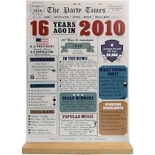 2010 Birthday Decoration, Vintage Back In 2010 Birthday Party Poster Sign With Stand, 16 Year Old Party Supplies for Men&Women, 16th Anniversary Class Reunion souvenir