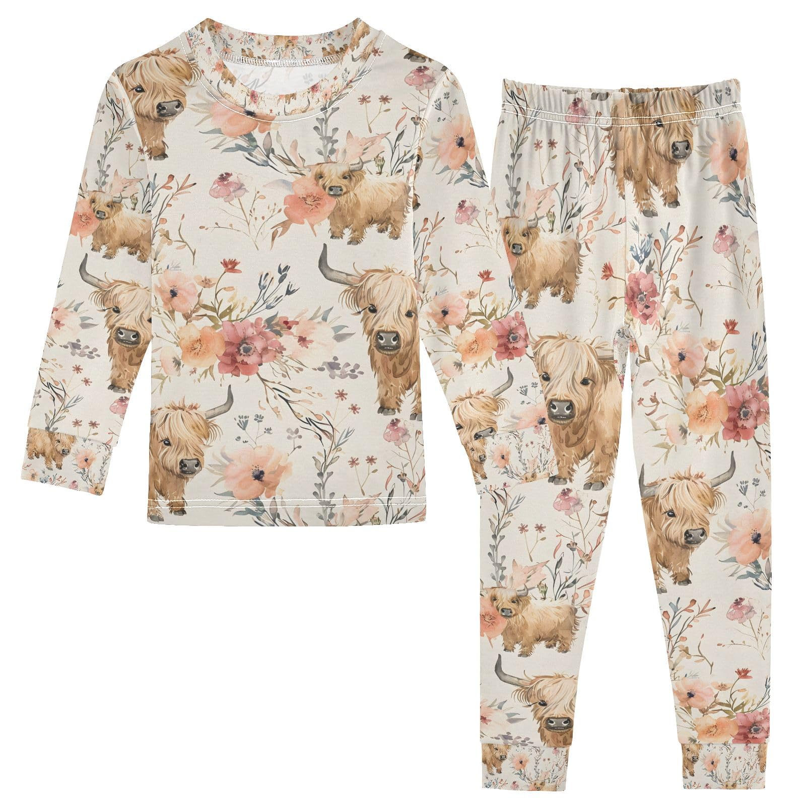 senya Cute Capybara Strawberry Pajamas Set Long Sleeve Soft Cotton Sleepwear 2 Piece