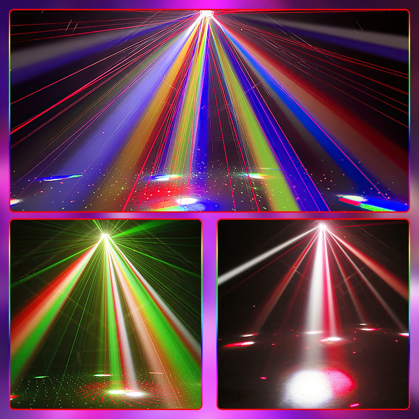 Discolicht Partylicht, DMX 512 Effektstrahler,LED RGB Licht DJ Projektor Musikgesteuert DJ Disco Lichter Für KTV Bar Familientreffen Hochzeit Geburtstag Halloween