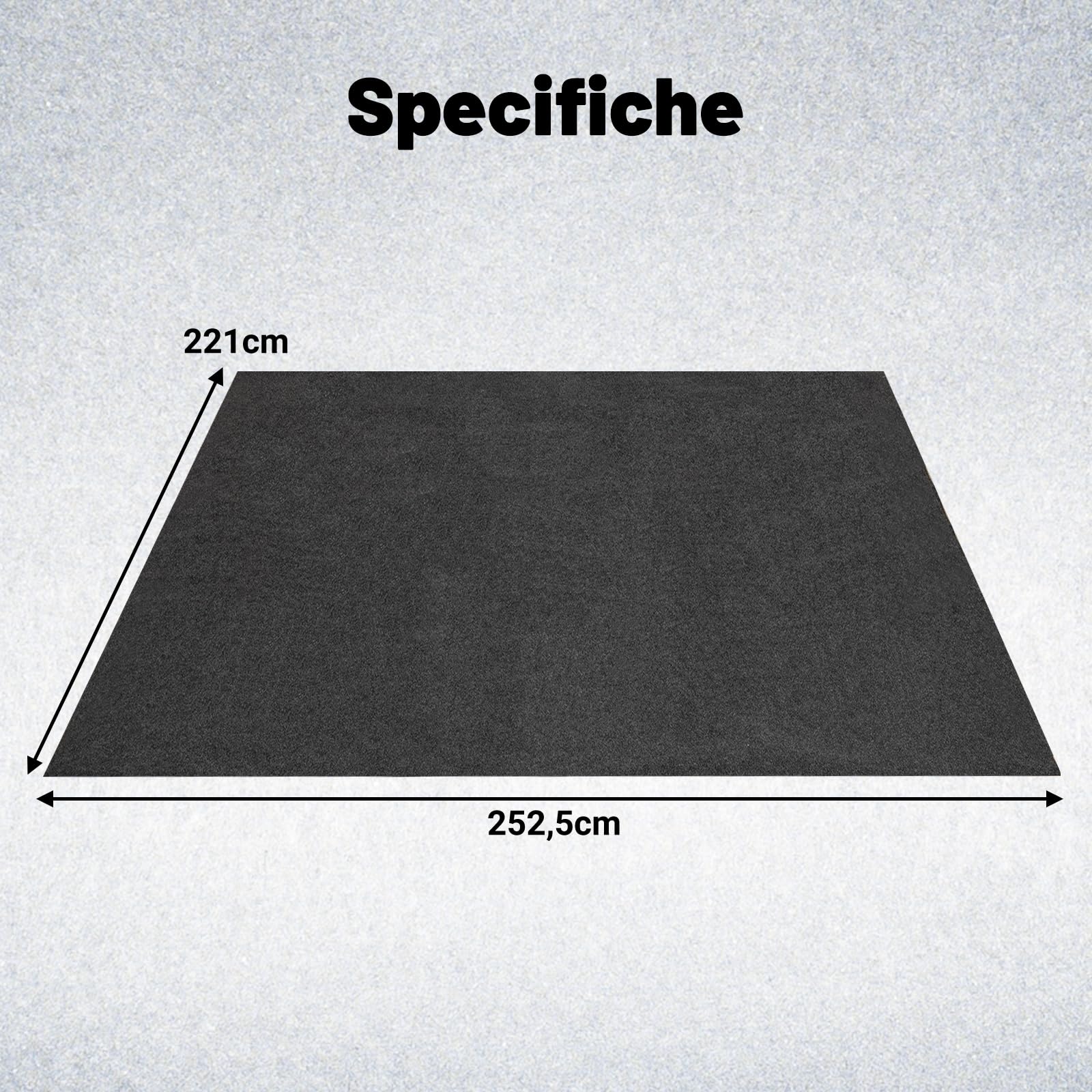 GYMAX Tappetino per Garage Auto Grande 252,5 x 221 cm, Stuoia Assorbente per Acqua Olio, Lavabile e Riutilizzabile, Tappeto Antiscivolo per Ginnastica Negozio Patio Ingresso, Include Nastro Biadesivo