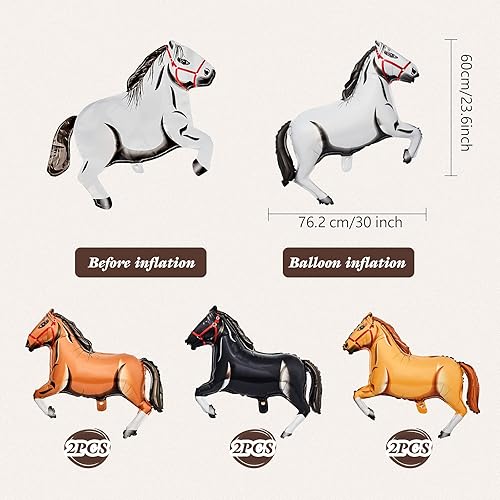 Miniatura 3 de 8 globos de caballo de 30 pulgadas, globos en forma de caballo de papel de aluminio, globos de fiesta temática de caballo, globos de fiesta temática