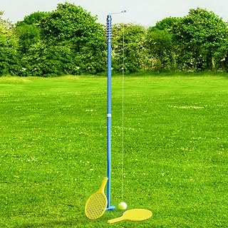 Spinning Rotor Pole Tennis Ball Racket Bat Game Set Toy Playset Garden Lawn Beach Outdoor For Kids Childrens Family 2 Two Player Entertaining Fun