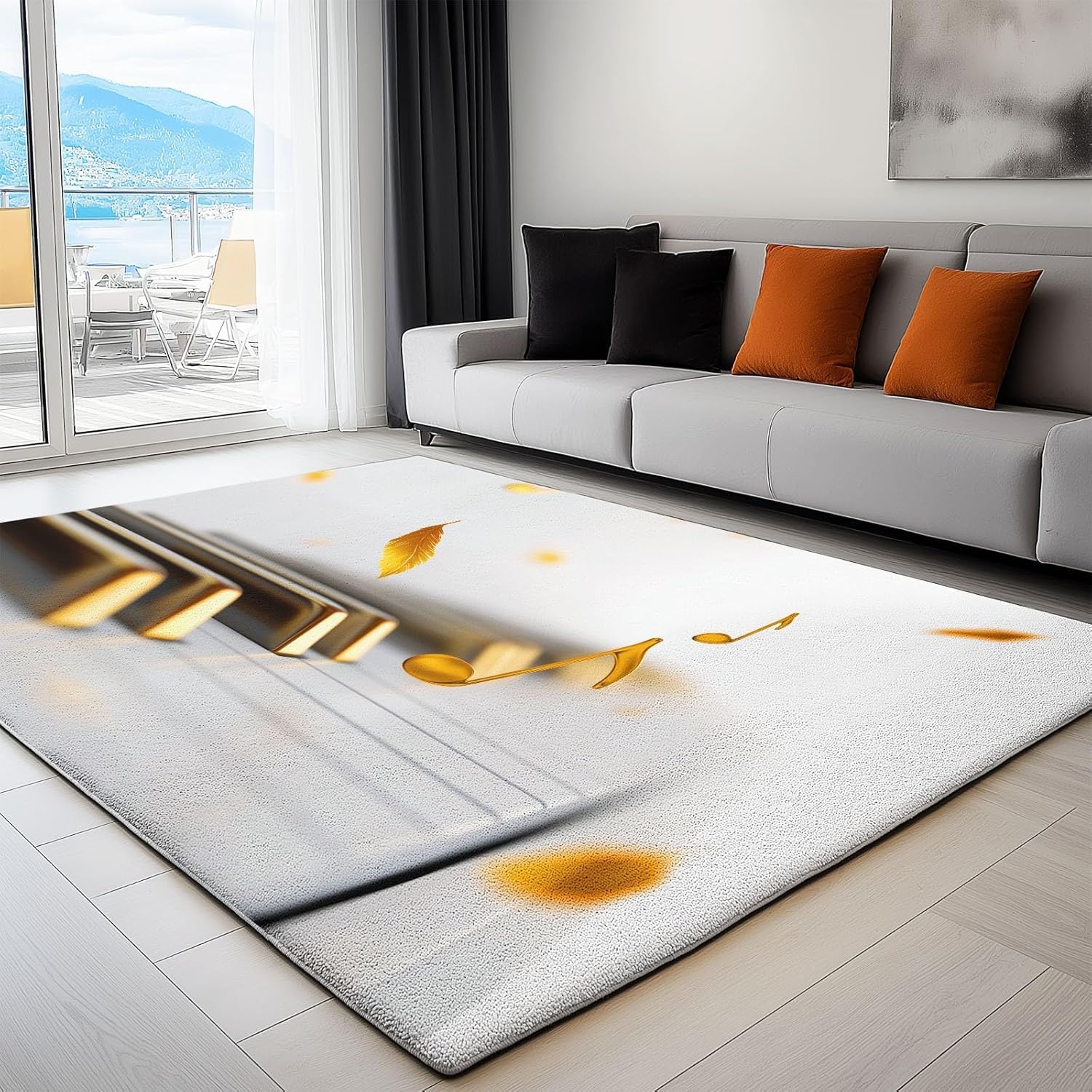 Tapis piano lavable en machine et antidérapant pour salon