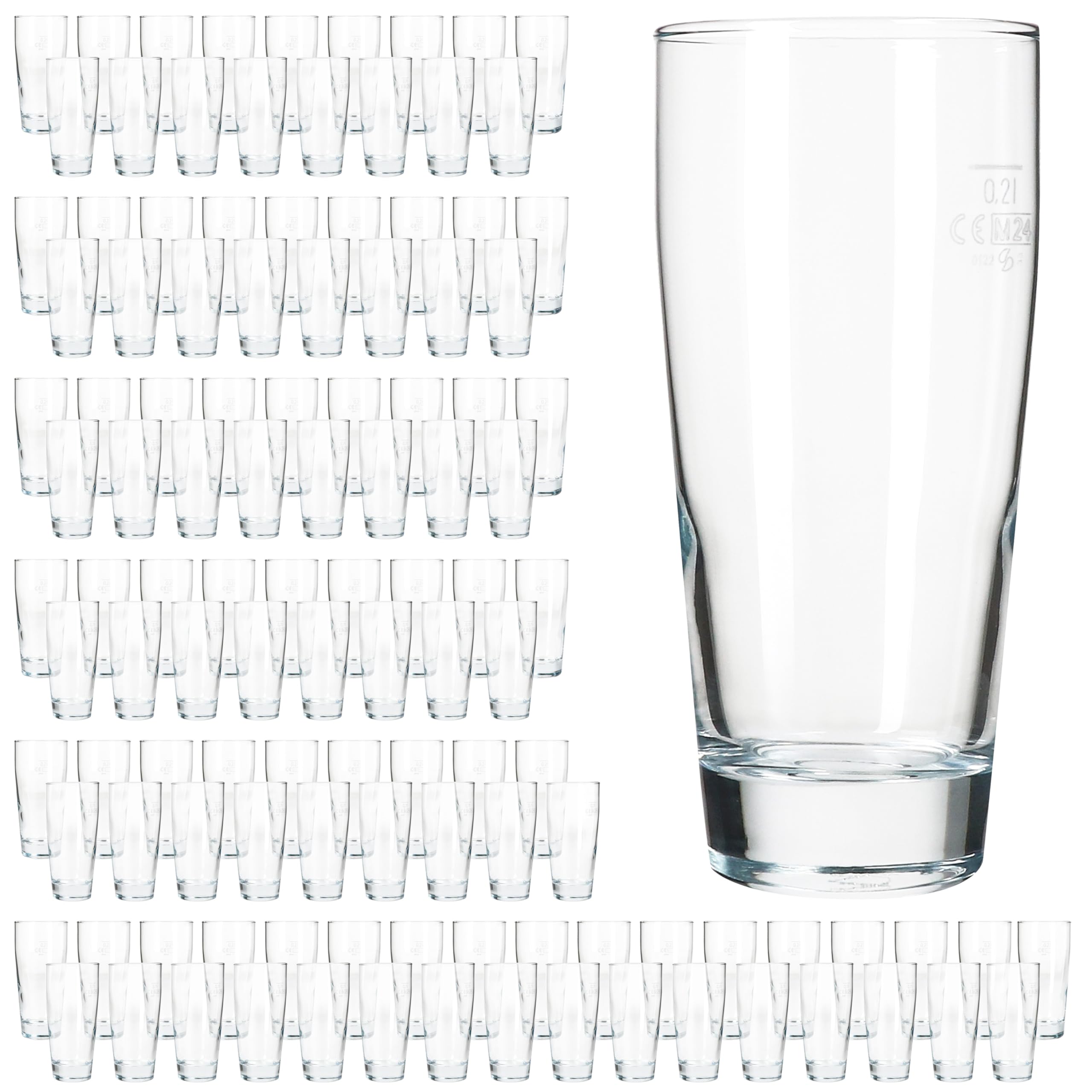 MamboCat 120er Set Willibecher 0,2 L geeicht I Biergläser aus klarem Glas mit Eichstrich I Trinkgläser für Bier, Wasser, Cocktails & Softgetränke ideal für Gastro, Bars & Restaurants
